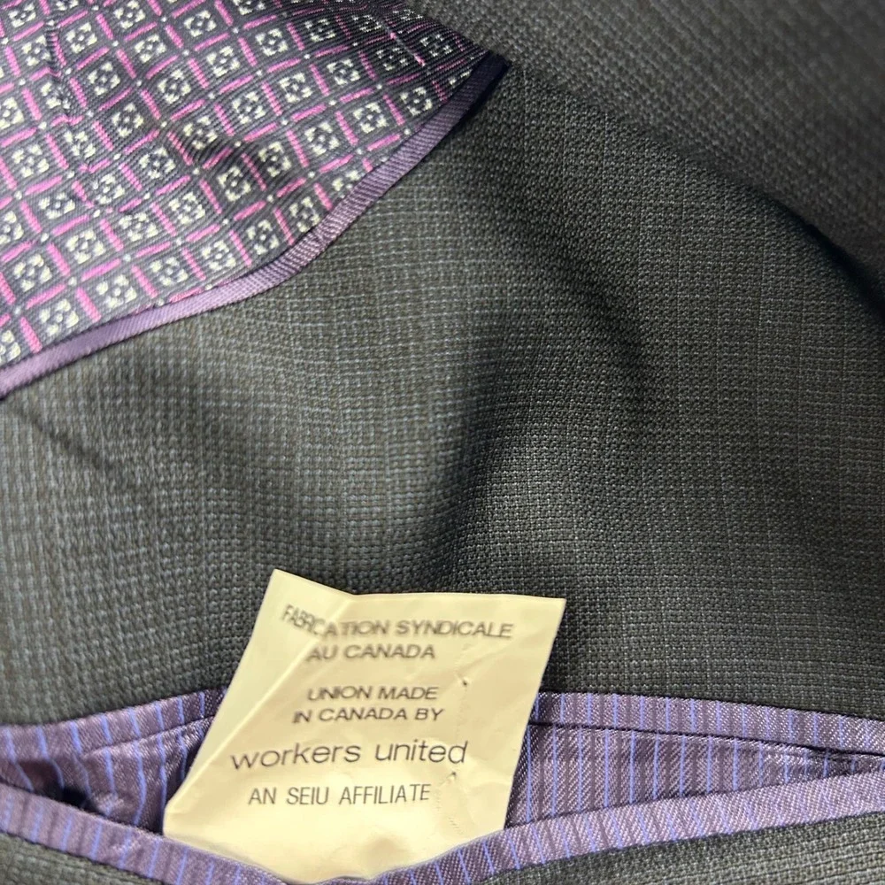 Ted Baker London Endurance Jay CT Suit Jacket 42R Grey Wool Micro Check Blazer